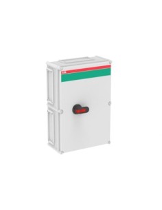 OT200KFCC4B Rozłącznik w obudowie 4P 400V AC22 200A obudowa IP65 plastikowa rączka czarna blokada drzwiczek w pozycji I (ON