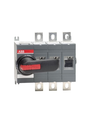 OT315E03P Rozłącznik izolacyjny 315A 3P napęd z przodu z wałkiem i czarną rączką IP65 montaż na płycie montażowej zestaw ś