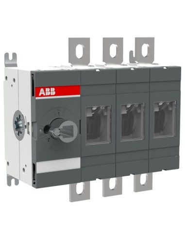 OT400E03 Rozłącznik izolacyjny 400A 3P napęd z przodu bez wałka i rączki montaż na płycie montażowej zestaw śrub do zacisk