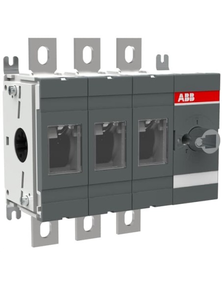 OT400E30 Rozłącznik izolacyjny 400A 3P napęd z przodu bez wałka i rączki montaż na płycie montażowej zestaw śrub do zacisk