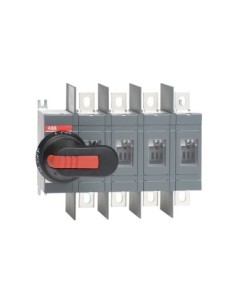 OT200E04WP Rozłącznik izolacyjny 200A 4P napęd z przodu z wałkiem i czarną rączką IP65 zwiększona odległość między biegunam