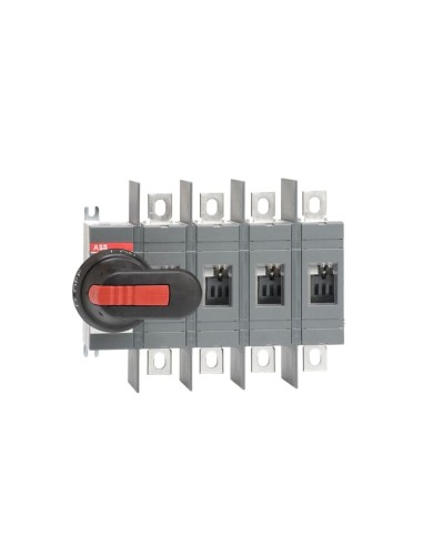 OT250E04WP Rozłącznik izolacyjny 250A 4P napęd z przodu z wałkiem i czarną rączką IP65 zwiększona odległość między biegunam