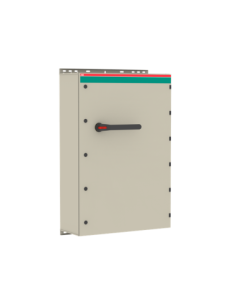 OT1000KLUU3BZ Rozłącznik w obudowie 3P 400V AC22 1000A obudowa IP65 z blachy stalowej rączka czarna blokada drzwiczek w poz