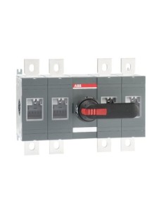 OT800E22P Rozłącznik izolacyjny 800A 4P napęd z przodu z wałkiem i czarną rączką IP65 montaż na płycie montażowej zestaw ś