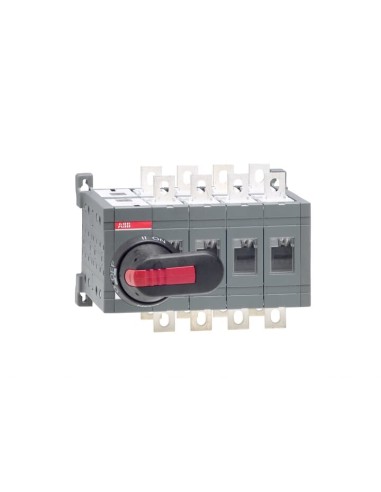 OT200E04CP Przełącznik (I-0-II) 200A 4P napęd z przodu z wałkiem i czarną rączką IP65 montaż na płycie montażowej zestaw ś