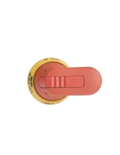 OHY65J6E011 Rączka żółto-czerwona IP65 długość 65mm na wałek 6mm oznaczenie: I-0-II blokada kłódkowa w pozycji 0 blokada o