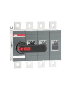 OT630E03N3P Rozłącznik izolacyjny 630A 3P napęd z przodu z wałkiem i czarną rączką IP65 montaż na płycie montażowej zestaw