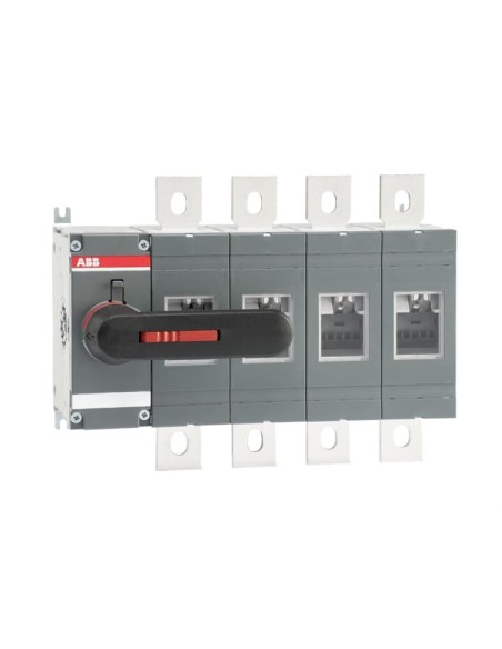 OT630E04K Rozłącznik izolacyjny 630A 4P napęd z przodu z rączką mocowaną na aparacie montaż na płycie montażowej zestaw śr