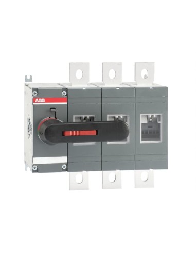 OT800E03K Rozłącznik izolacyjny 800A 3P napęd z przodu z rączką mocowaną na aparacie montaż na płycie montażowej zestaw śr