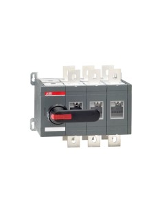 OT630E03CP Przełącznik (I-0-II) 630A 3P napęd z przodu z wałkiem i czarną rączką IP65 montaż na płycie montażowej zestaw ś