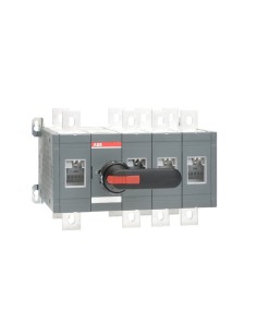 OT630E13CP Przełącznik (I-0-II) 630A 4P napęd z przodu z wałkiem i czarną rączką IP65 montaż na płycie montażowej zestaw ś