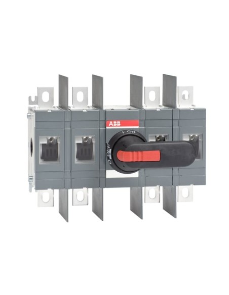 OT400E22WP Rozłącznik izolacyjny 400A 4P napęd z przodu z wałkiem i czarną rączką IP65 zwiększona odległość między biegunam