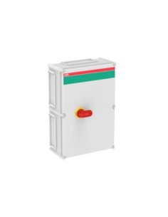 OT200KFCC4BA Rozłącznik w obudowie 4P 400V AC22 200A obudowa IP65 plastikowa rączka żółto-czerwona blokada drzwiczek w pozy