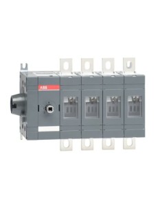 OT200ES04 Rozłącznik izolacyjny 200A 4P napęd z boku bez wałka i rączki montaż na płycie montażowej zestaw śrub do zaciskó