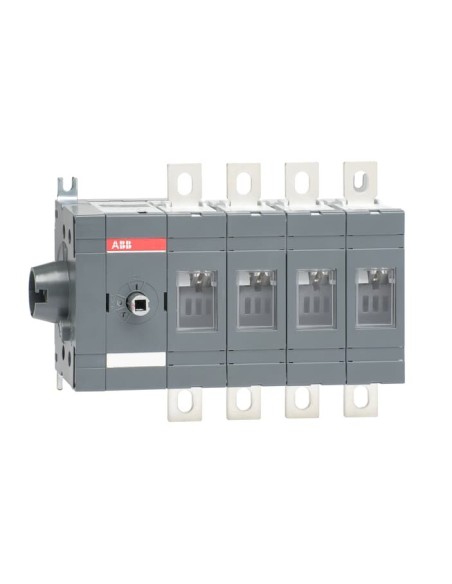 OT250ES04 Rozłącznik izolacyjny 250A 4P napęd z boku bez wałka i rączki montaż na płycie montażowej zestaw śrub do zaciskó