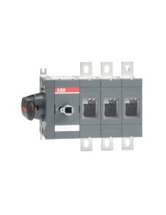 OT400ES03K Rozłącznik izolacyjny 400A 3P napęd z boku z rączką mocowaną na aparacie montaż na płycie montażowej zestaw śru