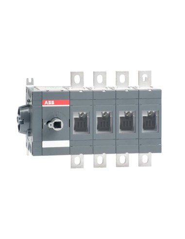 OT400ES04 Rozłącznik izolacyjny 400A 4P napęd z boku bez wałka i rączki montaż na płycie montażowej zestaw śrub do zaciskó