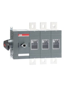 OT630ES03K Rozłącznik izolacyjny 630A 3P napęd z boku z rączką mocowaną na aparacie montaż na płycie montażowej zestaw śru