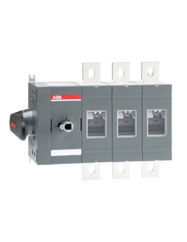 OT800ES03K Rozłącznik izolacyjny 800A 3P napęd z boku z rączką mocowaną na aparacie montaż na płycie montażowej zestaw śru