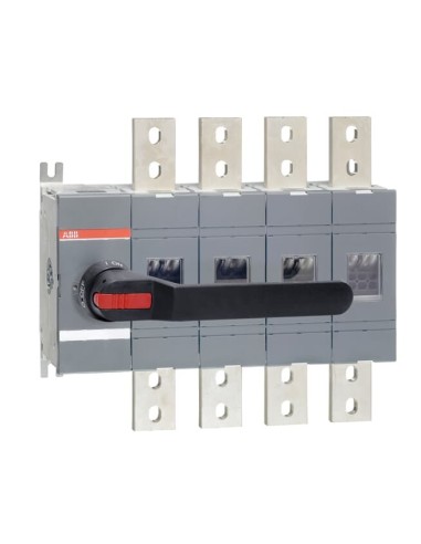 OT1600E04P Rozłącznik izolacyjny 1600A 4P napęd z przodu z wałkiem i czarną rączką IP65 montaż na płycie montażowej zestaw