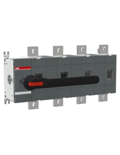 OT1250E04W4P Rozłącznik izolacyjny 1250A 4P napęd z przodu z wałkiem i czarną rączką IP65 zwiększona odległość między biegu