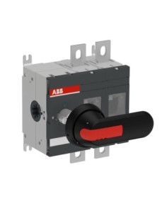 OT315E02P Rozłącznik izolacyjny 315A 2P napęd z przodu z wałkiem i czarną rączką IP65 montaż na płycie montażowej zestaw ś