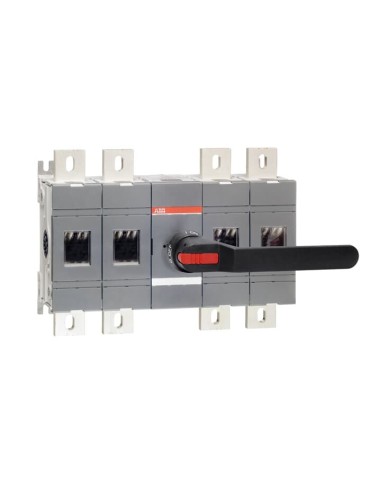 OT1000E22P Rozłącznik izolacyjny 1000A 4P napęd z przodu z wałkiem i czarną rączką IP65 montaż na płycie montażowej zestaw