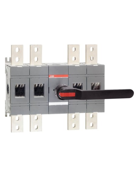 OT1600E22P Rozłącznik izolacyjny 1600A 4P napęd z przodu z wałkiem i czarną rączką IP65 montaż na płycie montażowej zestaw