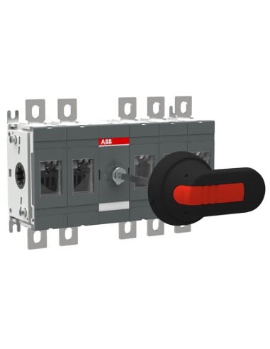 OT250E23P Rozłącznik izolacyjny 250A 5P napęd z przodu z wałkiem i czarną rączką IP65 montaż na płycie montażowej zestaw ś