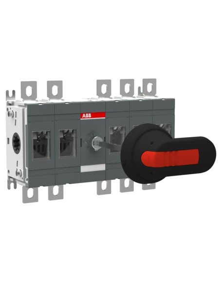 OT250E23P Rozłącznik izolacyjny 250A 5P napęd z przodu z wałkiem i czarną rączką IP65 montaż na płycie montażowej zestaw ś