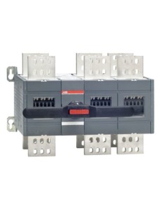 OT2500E12CP Przełącznik (I-0-II) 2500A 3P napęd z przodu z wałkiem i czarną rączką IP65 montaż na płycie montażowej zestaw