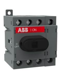 OT16F4N2 Rozłącznik 16A 4P napęd z przodu bez wałka i rączki osłona zacisków IP20 montaż na płycie lub szynie DIN