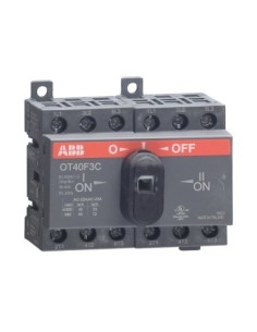 OT40F3C Przełącznik (I-0-II) 40A 3P napęd z przodu bez wałka i rączki osłona zacisków IP20 montaż na płycie lub szynie DIN