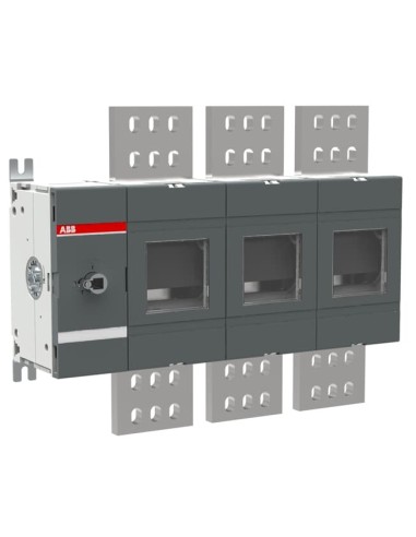 OT2500E03 Rozłącznik izolacyjny 2500A 3P napęd z przodu bez wałka i rączki montaż na płycie montażowej zestaw śrub do zaci