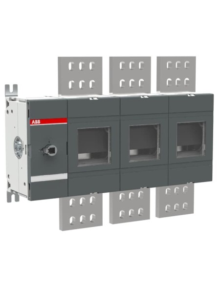 OT2500E03 Rozłącznik izolacyjny 2500A 3P napęd z przodu bez wałka i rączki montaż na płycie montażowej zestaw śrub do zaci