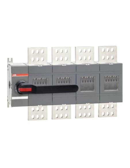 OT2500E04P Rozłącznik izolacyjny 2500A 4P napęd z przodu z wałkiem i czarną rączką IP65 montaż na płycie montażowej zestaw