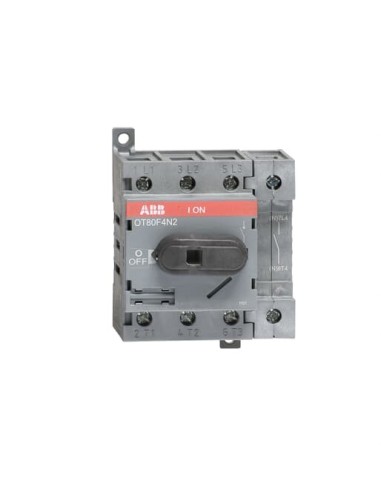 OT80F4N2 Rozłącznik 80A 4P napęd z przodu bez wałka i rączki osłona zacisków IP20 montaż na płycie lub szynie DIN