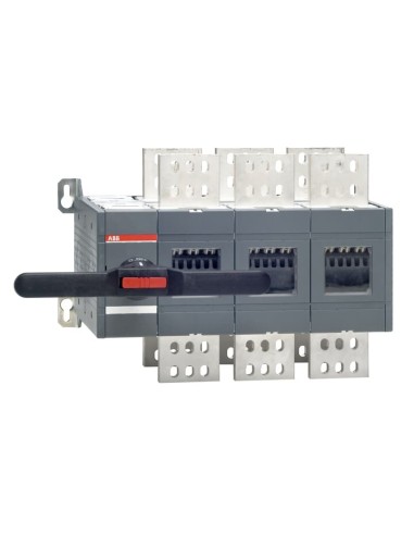 OT2500E03CP Przełącznik (I-0-II) 2500A 3P napęd z przodu z wałkiem i czarną rączką IP65 montaż na płycie montażowej zestaw