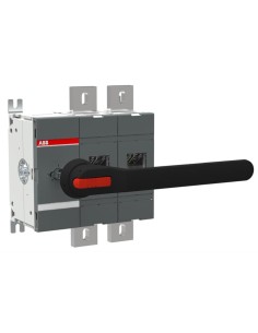 OT1000E02P Rozłącznik izolacyjny 1000A 2P napęd z przodu z wałkiem i czarną rączką IP65 montaż na płycie montażowej zestaw