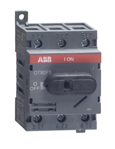 OT80F3 Rozłącznik 80A 3P napęd z przodu bez wałka i rączki osłona zacisków IP20 montaż na płycie lub szynie DIN