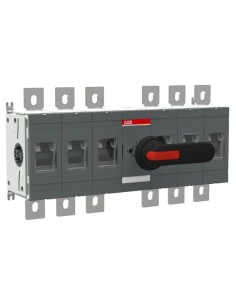 OT630E33P Rozłącznik izolacyjny 630A 6P napęd z przodu z wałkiem i czarną rączką IP65 montaż na płycie montażowej zestaw ś