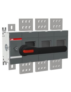 OT2500E03N3P Rozłącznik izolacyjny 2500A 4P napęd z przodu z wałkiem i czarną rączką IP65 montaż na płycie montażowej zes