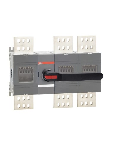 OT2000E12P Rozłącznik izolacyjny 2000A 3P napęd z przodu z wałkiem i czarną rączką IP65 montaż na płycie montażowej zestaw