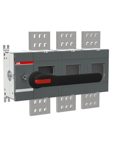 OT2000E03W4P Rozłącznik izolacyjny 2000A 3P napęd z przodu z wałkiem i czarną rączką IP65 zwiększona odległość między biegu