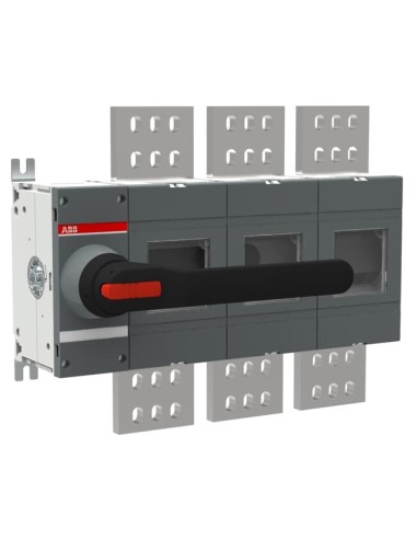 OT2000E03K Rozłącznik izolacyjny 2000A 3P napęd z przodu z rączką mocowaną na aparacie montaż na płycie montażowej zestaw