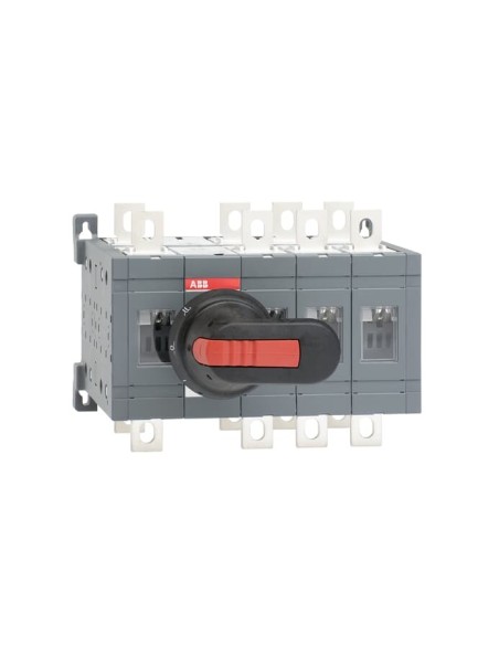 OT200E13CFP Przełącznik (I-0-II) 200A 4P przełączanie szybkie napęd z przodu z wałkiem i czarną rączką IP65 montaż na płyc