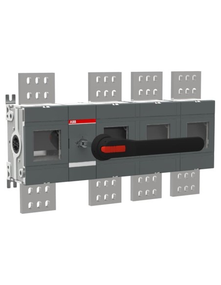 OT2500E13W4P Rozłącznik izolacyjny 2500A 4P napęd z przodu z wałkiem i czarną rączką IP65 zwiększona odległość między biegu