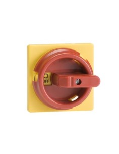 OZ331P67RY Pokrętło okrągłe żółto-czerwone IP67 do OT16...125F na wałek 6mm oznaczenie: I-0 ON-OFF blokada kłódkowa w 0 OFF