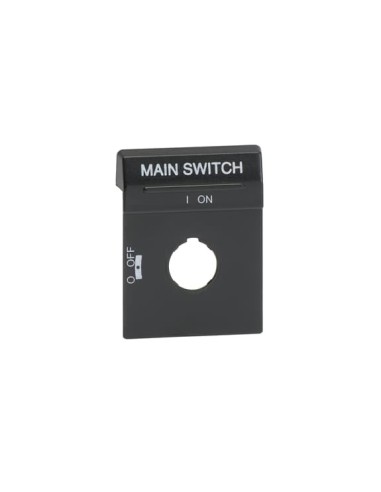 OPBS1EN1 Czarna tabliczka z opisem MAIN SWITCH do pokręteł typu OH2_
