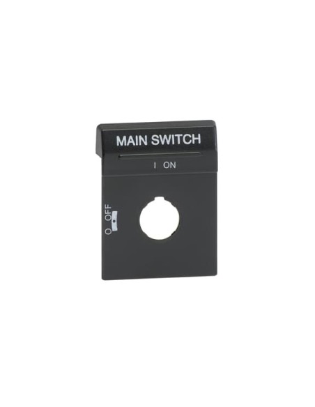 OPBS1EN1 Czarna tabliczka z opisem MAIN SWITCH do pokręteł typu OH2_